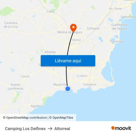Camping Los Delfines to Altorreal map