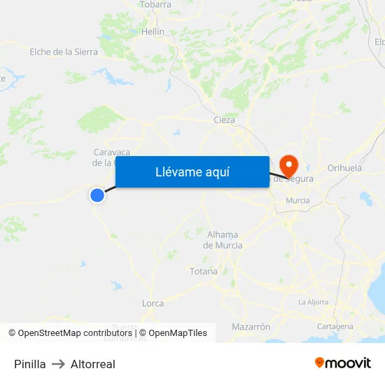 Pinilla to Altorreal map