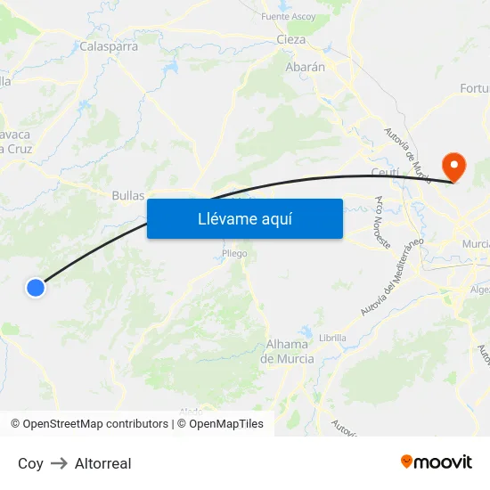 Coy to Altorreal map