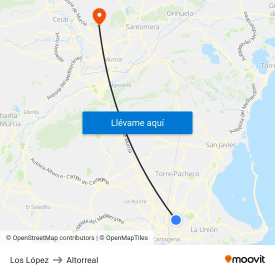 Los López to Altorreal map