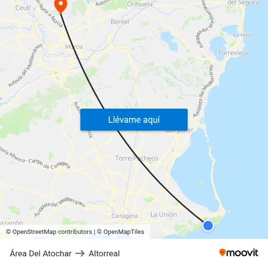 Área Del Atochar to Altorreal map
