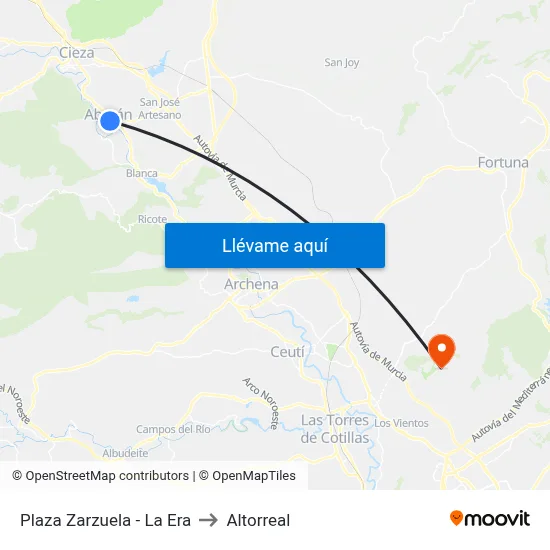 Plaza Zarzuela - La Era to Altorreal map