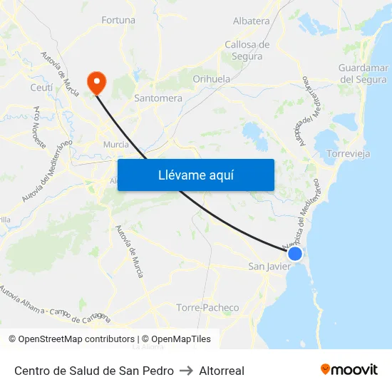 Centro de Salud de San Pedro to Altorreal map