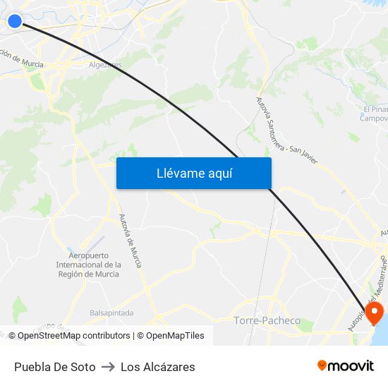 Puebla De Soto to Los Alcázares map