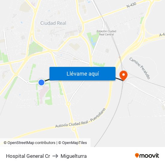 Hospital General Cr to Miguelturra map