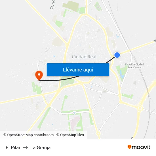 El Pilar to La Granja map