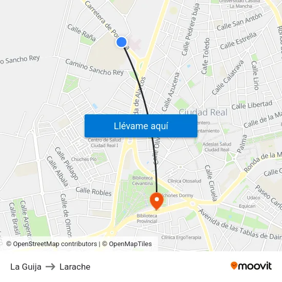 La Guija to Larache map