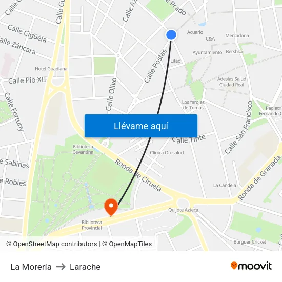 La Morería to Larache map