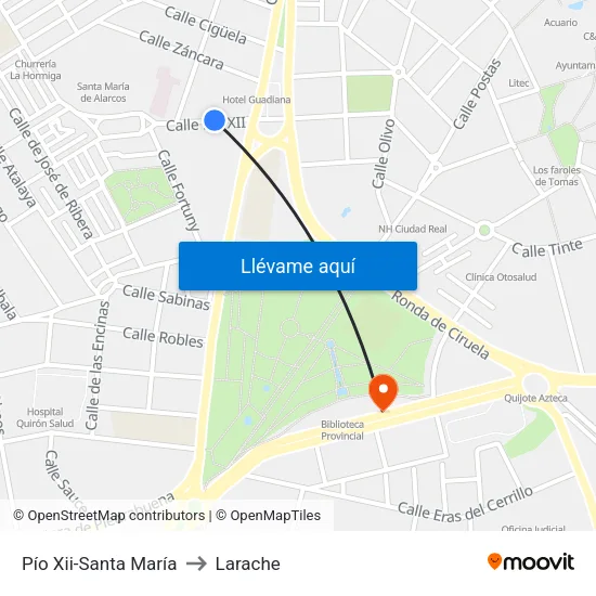 Pío Xii-Santa María to Larache map