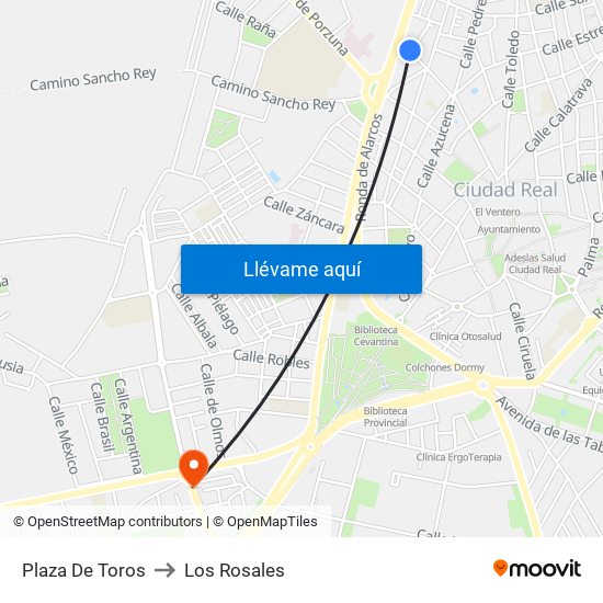 Plaza De Toros to Los Rosales map