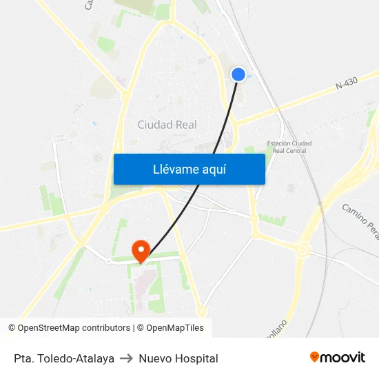 Pta. Toledo-Atalaya to Nuevo Hospital map