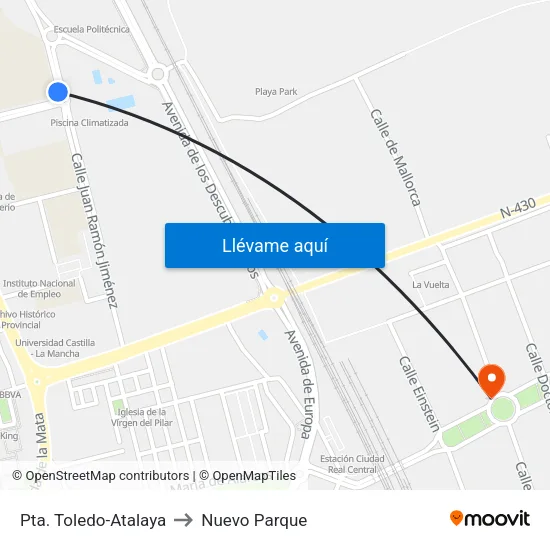 Pta. Toledo-Atalaya to Nuevo Parque map