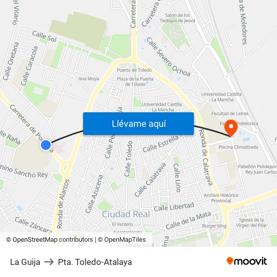 La Guija to Pta. Toledo-Atalaya map