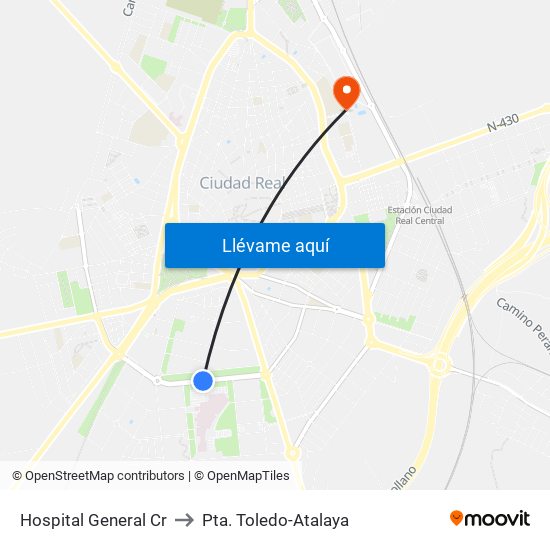 Hospital General Cr to Pta. Toledo-Atalaya map