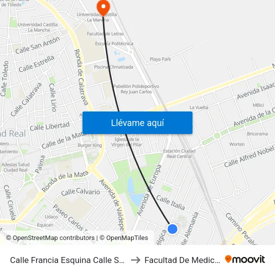 Calle Francia Esquina Calle Suiza to Facultad De Medicina map