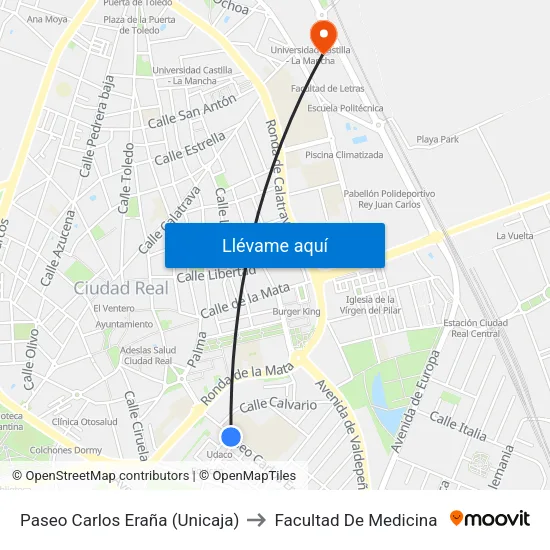 Paseo Carlos Eraña (Unicaja) to Facultad De Medicina map