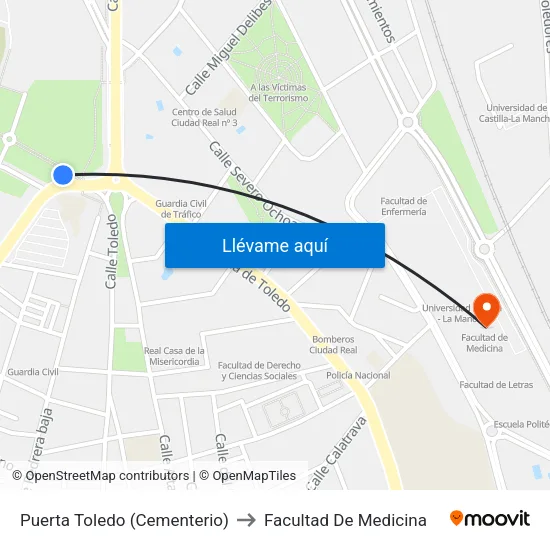 Puerta Toledo (Cementerio) to Facultad De Medicina map