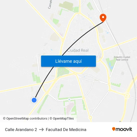 Calle Arandano 2 to Facultad De Medicina map