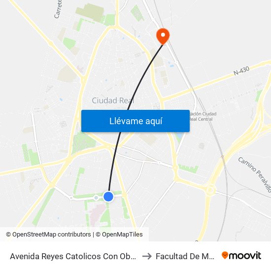 Avenida Reyes Catolicos Con Obrador Rafael to Facultad De Medicina map