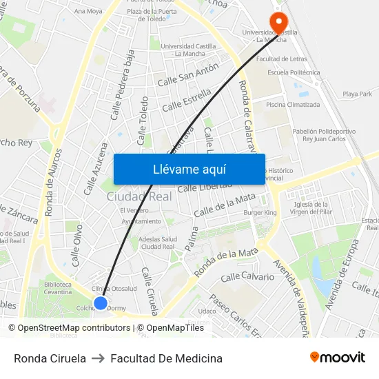 Ronda Ciruela to Facultad De Medicina map