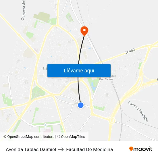 Avenida Tablas Daimiel to Facultad De Medicina map