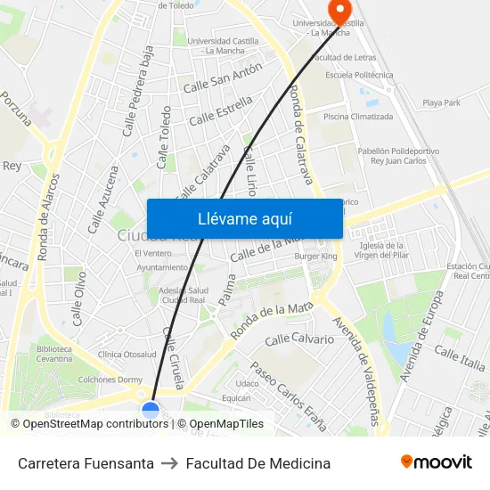 Carretera Fuensanta to Facultad De Medicina map