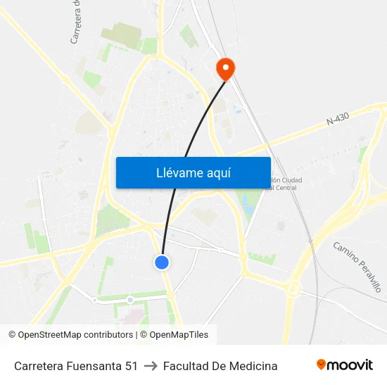 Carretera Fuensanta 51 to Facultad De Medicina map