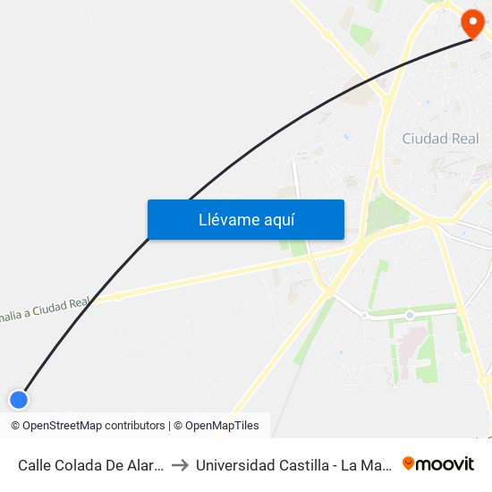 Calle Colada De Alarcos to Universidad Castilla - La Mancha map