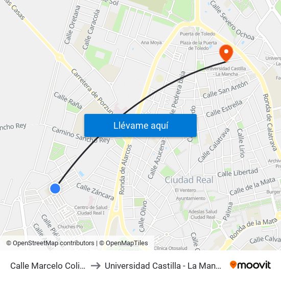 Calle Marcelo Colino to Universidad Castilla - La Mancha map