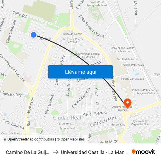 Camino De La Guija 1 to Universidad Castilla - La Mancha map