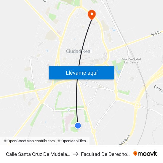 Calle Santa Cruz De Mudela Con Obispo Rafael Torija to Facultad De Derecho Y Ciencias Sociales map