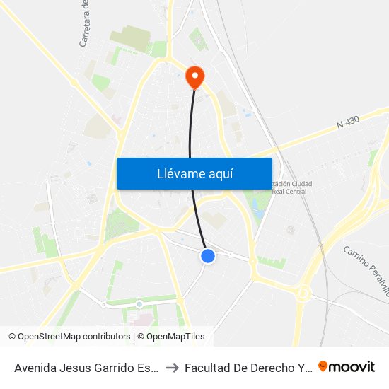 Avenida Jesus Garrido Esquina Tablas Daimiel to Facultad De Derecho Y Ciencias Sociales map