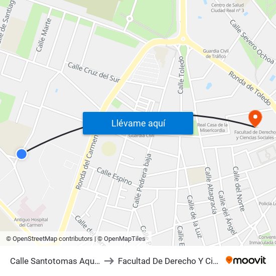 Calle Santotomas Aquino Junto Ies to Facultad De Derecho Y Ciencias Sociales map