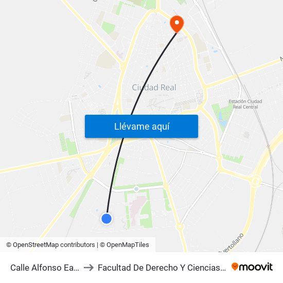 Calle Alfonso Eanes 2 to Facultad De Derecho Y Ciencias Sociales map