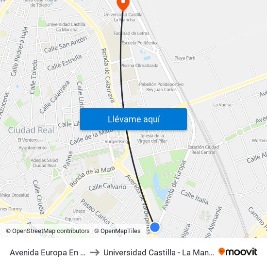 Avenida Europa En Dia to Universidad Castilla - La Mancha map