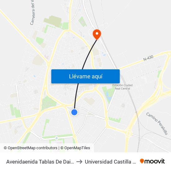 Avenidaenida Tablas De Daimiel Frente 11 to Universidad Castilla - La Mancha map