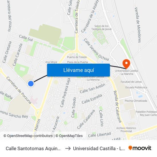 Calle Santotomas Aquino Junto Ies to Universidad Castilla - La Mancha map