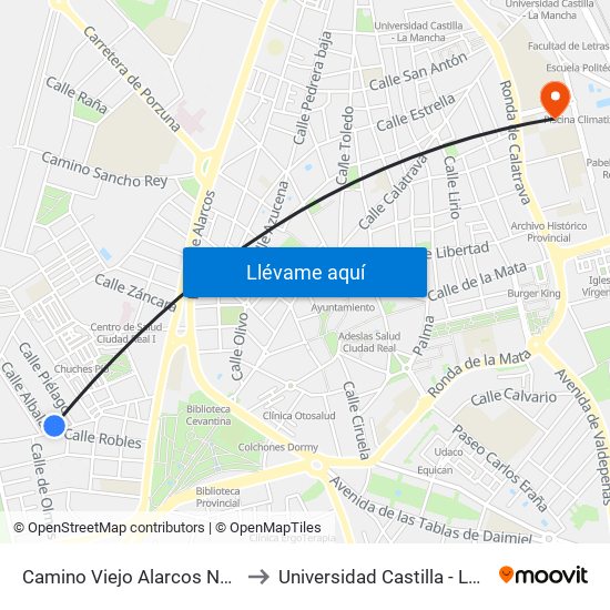 Camino Viejo Alarcos Numero 14 to Universidad Castilla - La Mancha map