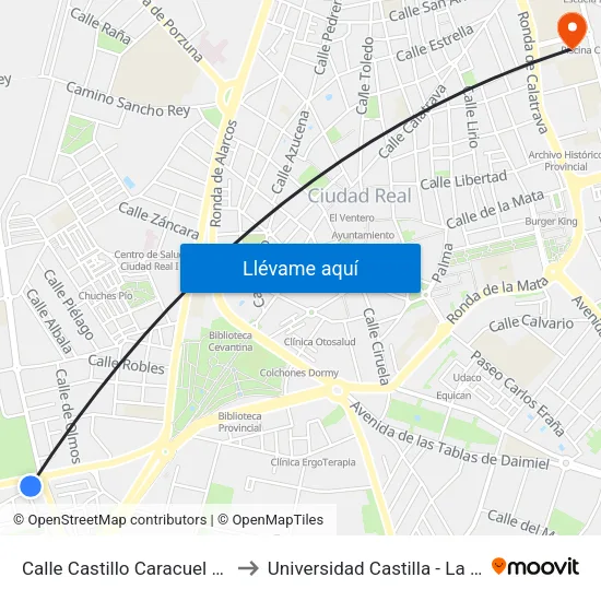 Calle Castillo Caracuel Rotonda to Universidad Castilla - La Mancha map