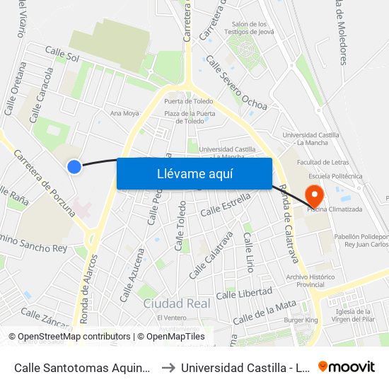 Calle Santotomas Aquino Junto Ies to Universidad Castilla - La Mancha map
