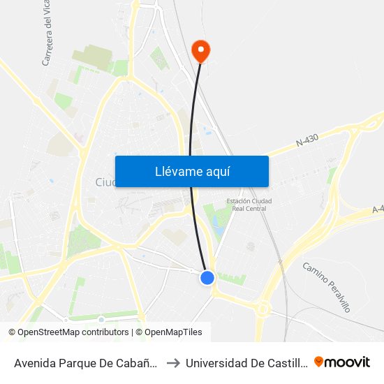 Avenida Parque De Cabañeros Gasolinera to Universidad De Castilla-La Mancha map
