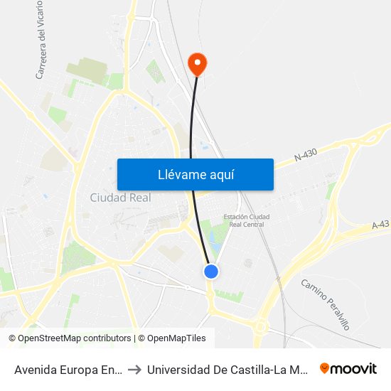 Avenida Europa En Dia to Universidad De Castilla-La Mancha map