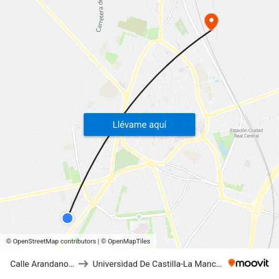 Calle Arandano 2 to Universidad De Castilla-La Mancha map