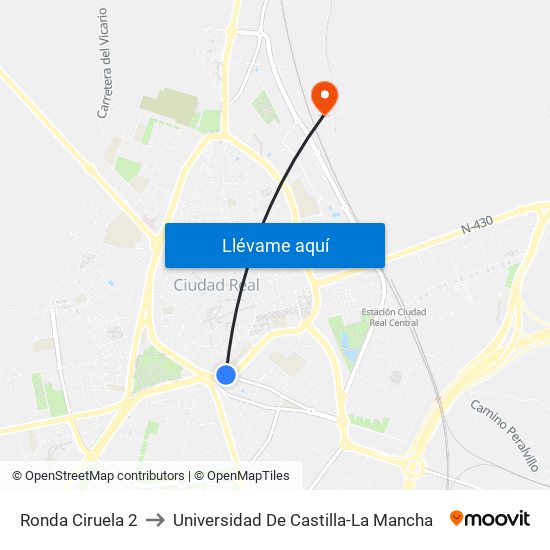 Ronda Ciruela 2 to Universidad De Castilla-La Mancha map