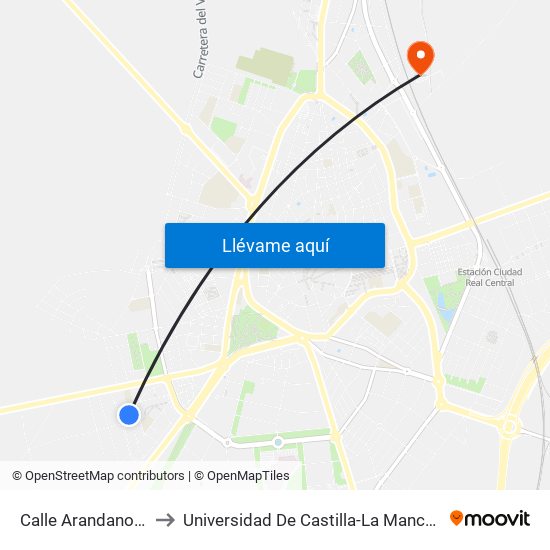 Calle Arandano 1 to Universidad De Castilla-La Mancha map
