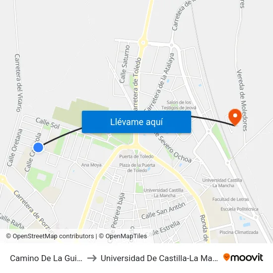 Camino De La Guija 2 to Universidad De Castilla-La Mancha map