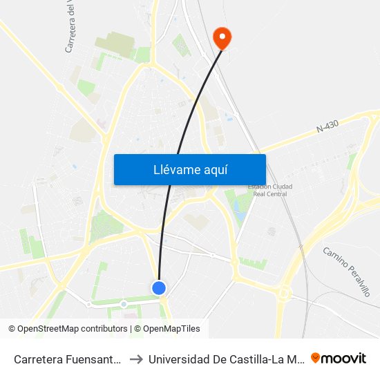 Carretera Fuensanta 3/7 to Universidad De Castilla-La Mancha map