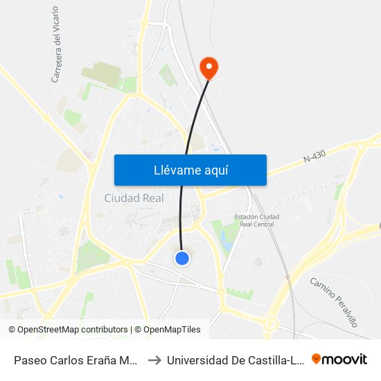 Paseo Carlos Eraña Marianistas to Universidad De Castilla-La Mancha map