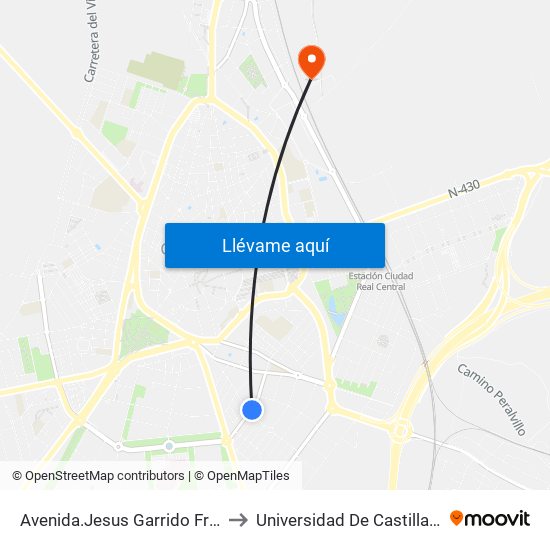 Avenida.Jesus Garrido Frente Burgos to Universidad De Castilla-La Mancha map