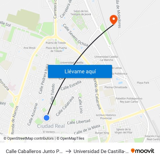 Calle Caballeros Junto Pasaje Perez to Universidad De Castilla-La Mancha map